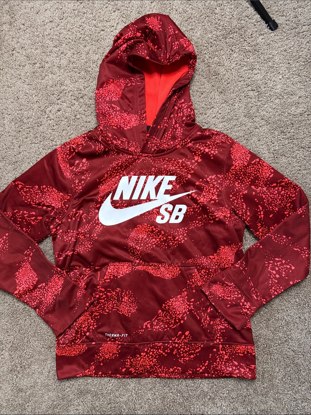 Nike SB Red and Bright Red Graphic Hoodie